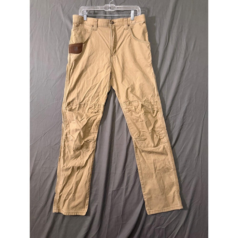 Wrangler Riggs Workwear Mens 32x34 Khaki Ripstop Double Knee Carpenter Pants